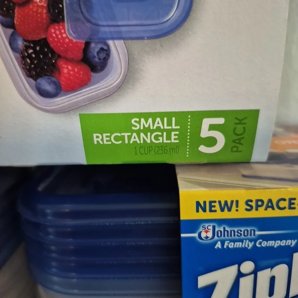 Ziploc One Press Seal Small Rectangle Container - 5 Ct